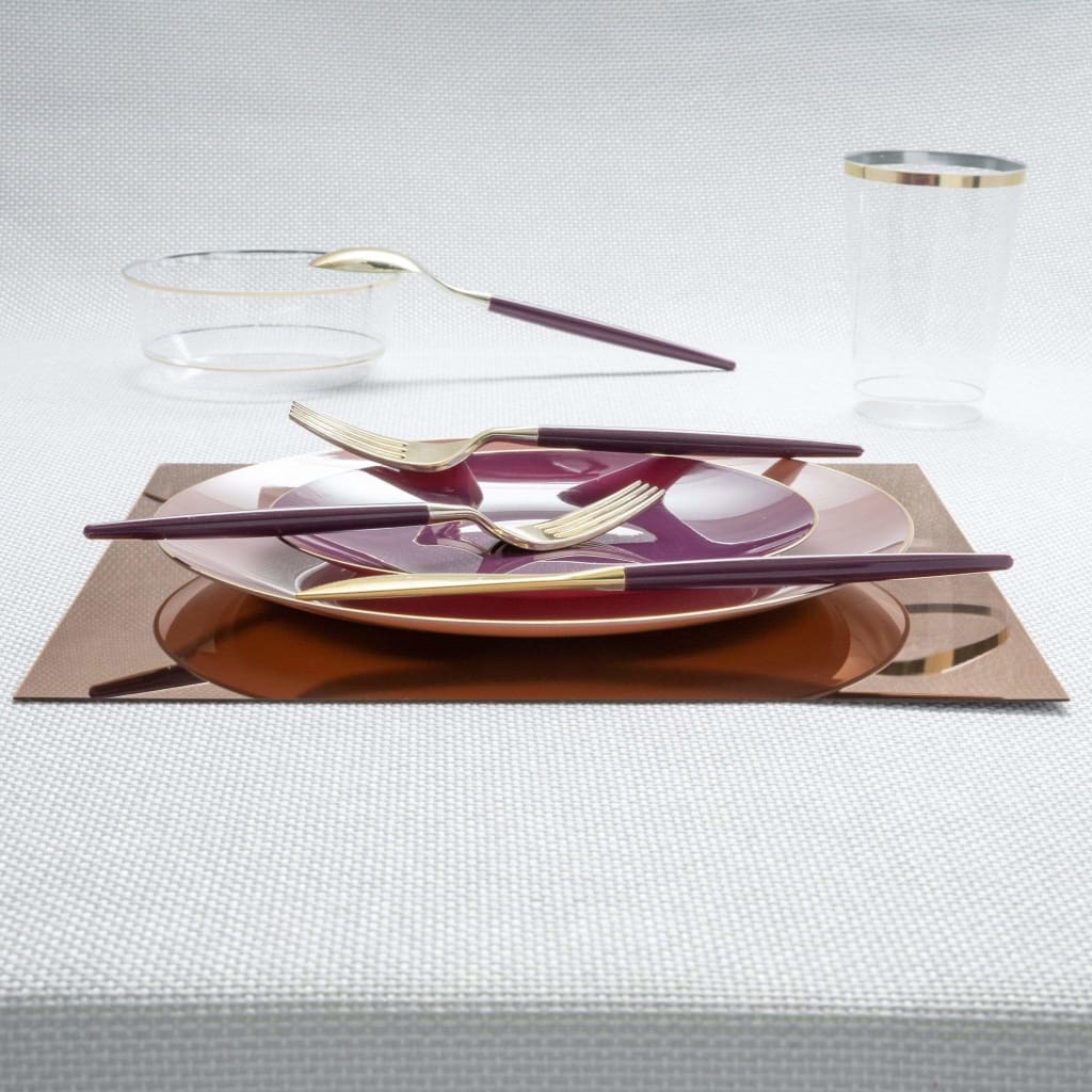 12 Bronze Square Light Weight Mirror Charger Plate