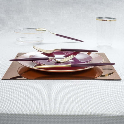 12 Bronze Square Light Weight Mirror Charger Plate