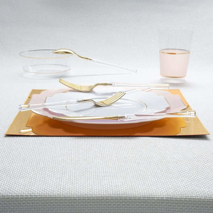 12 Gold Square Light Weight Mirror Charger Plate