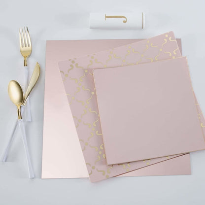 12 Rose Gold Square Light Weight Mirror Charger Plate