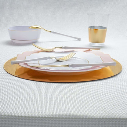 13 Gold Round Light Weight Mirror Charger Plate