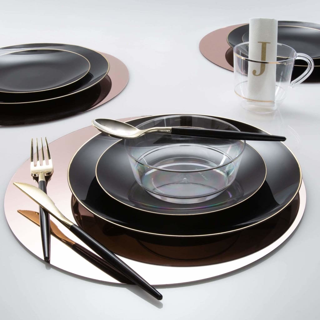 13 Rose Gold Round Light Weight Mirror Charger Plate