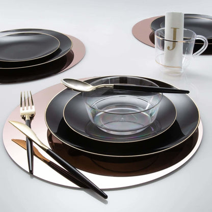13 Rose Gold Round Light Weight Mirror Charger Plate