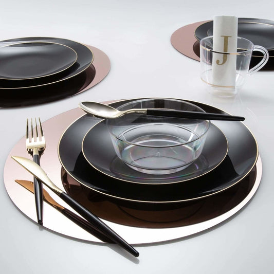 13 Rose Gold Round Light Weight Mirror Charger Plate