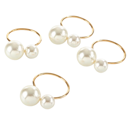 Pearl Ring - Set of 6 Variety of colors available