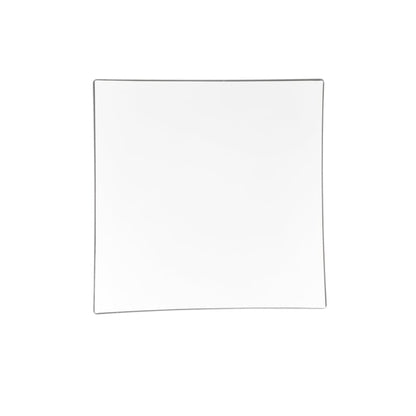 Square Coupe White • Silver Plastic Plates | 10 Pack