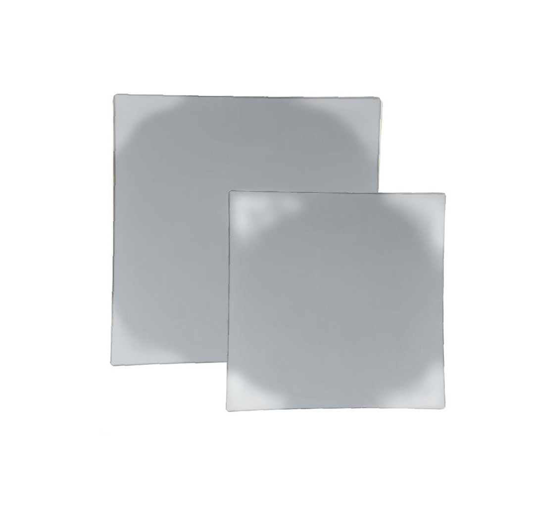 Square Grey • Silver Plastic Plates | 10 Pack