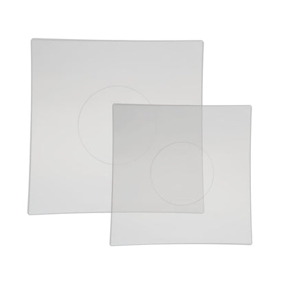 Square Coupe Clear • Silver Plastic Plates | 10 Pack