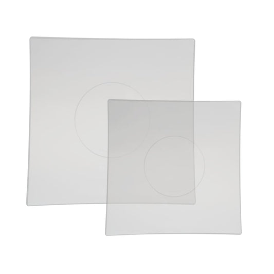 Square Coupe Clear • Silver Plastic Plates | 10 Pack