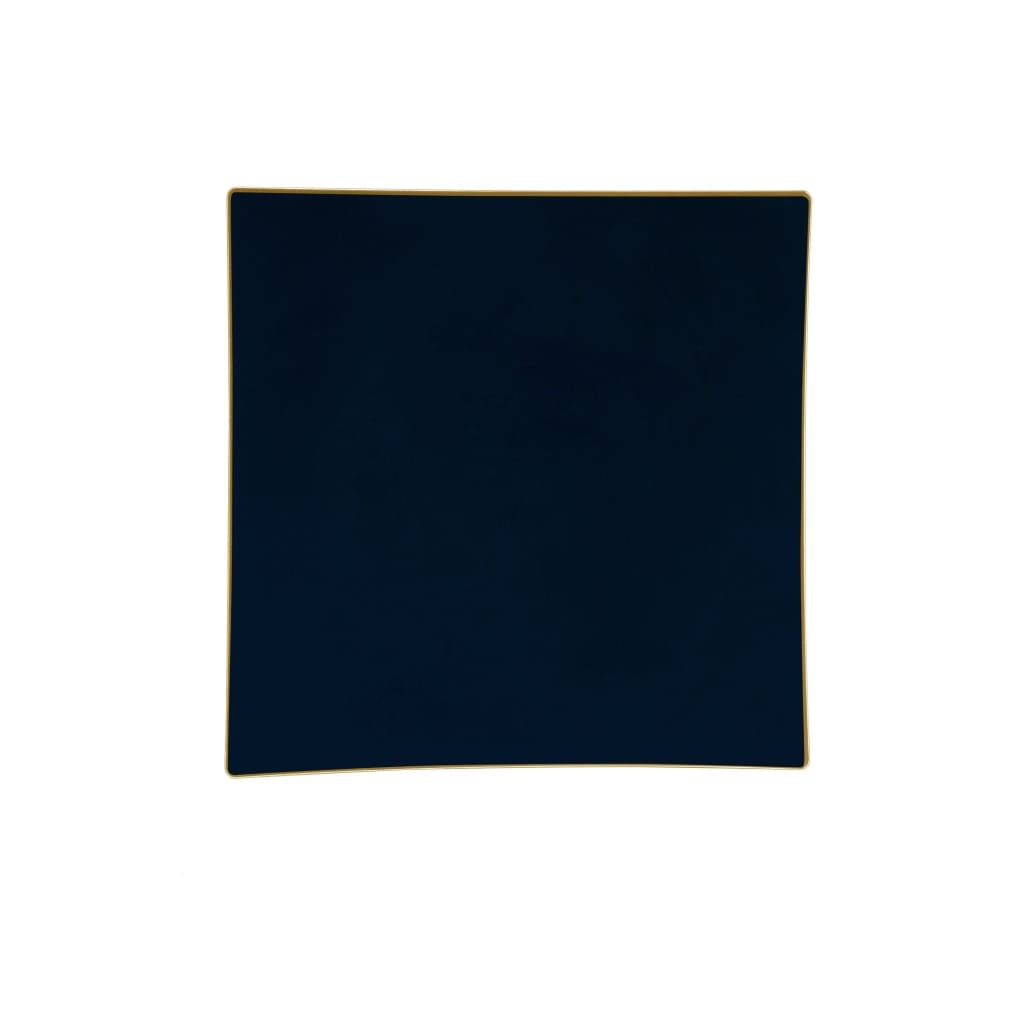 Square Coupe Navy • Gold Plastic Plates | 10 Pack