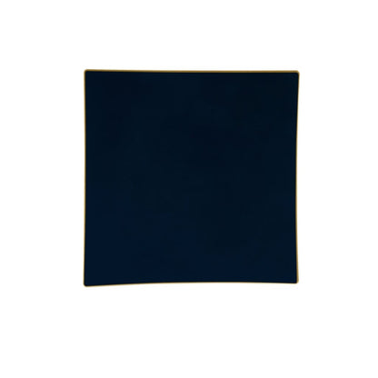 Square Coupe Navy • Gold Plastic Plates | 10 Pack
